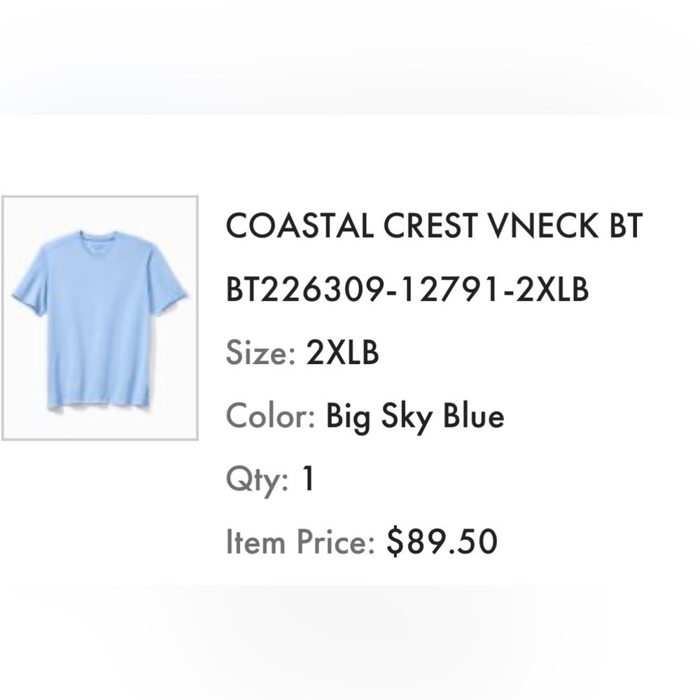 Tommy Bahama V-Neck T-Shirt in Soft Blue